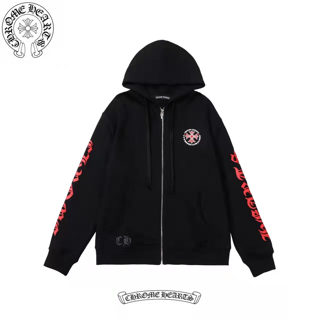 Chrome hearts zip hot sale up hoodie
