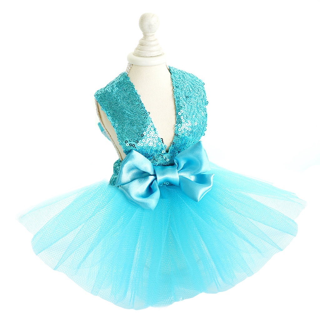 LIULIU Sequin Small Dog Tutu Cat Formal Dress Princess Puppy Wedding