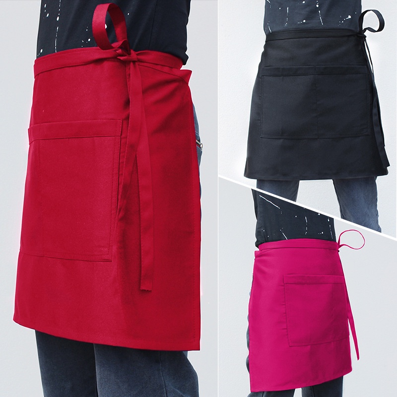 Short Apron Half-Length Apron Clean Beauty Solid Color Simple Housework ...