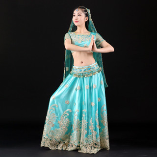 Bellydance Costume Luxory for Women Silk Satin Bra+long Skirt Belly dance  Competition Set High