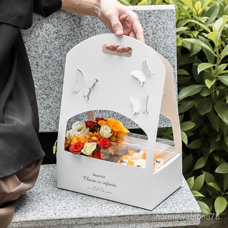 Butterfly Flower Packaging Box Portable Cake Dessert 13cm Baking Gift ...