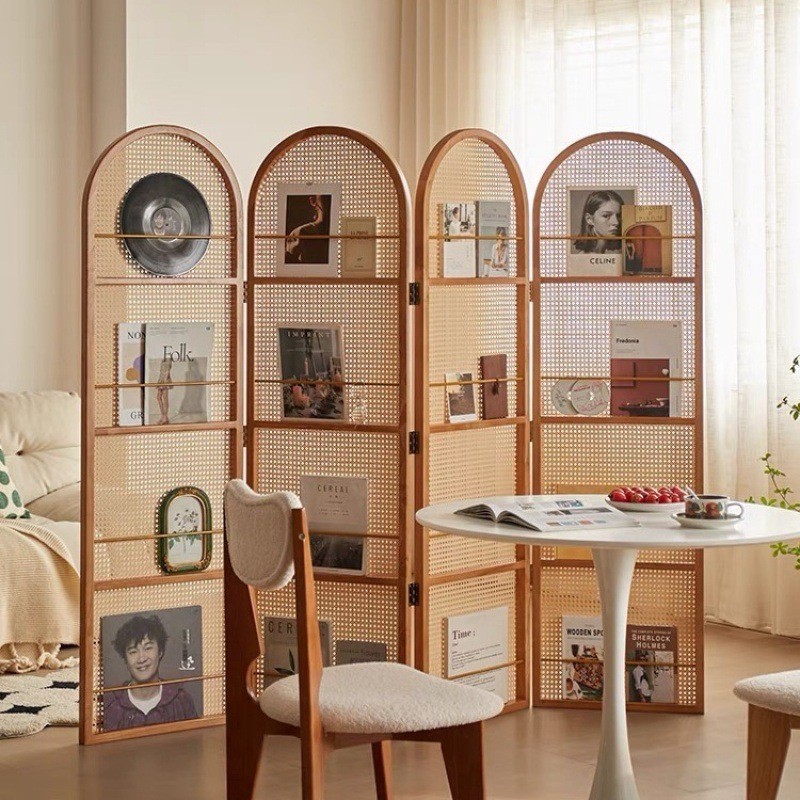 Taiwan Shipment Japanese Rattan Partition Living Room Solid Wood ...