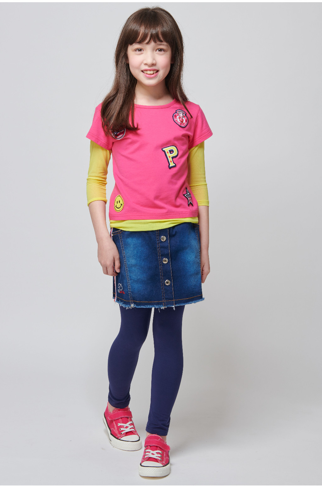 [Pink Nana Children's Clothing] Big Girl Spring Summer Denim Culottes ...