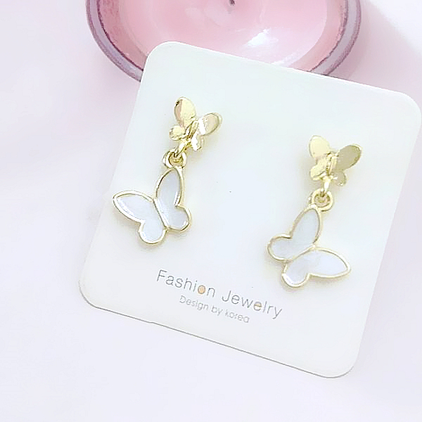 925 Silver Needle Korean Fairy Romantic Butterfly Dangling Earrings K94065  Danica Jewelry Korea Connection | Shopee Singapore