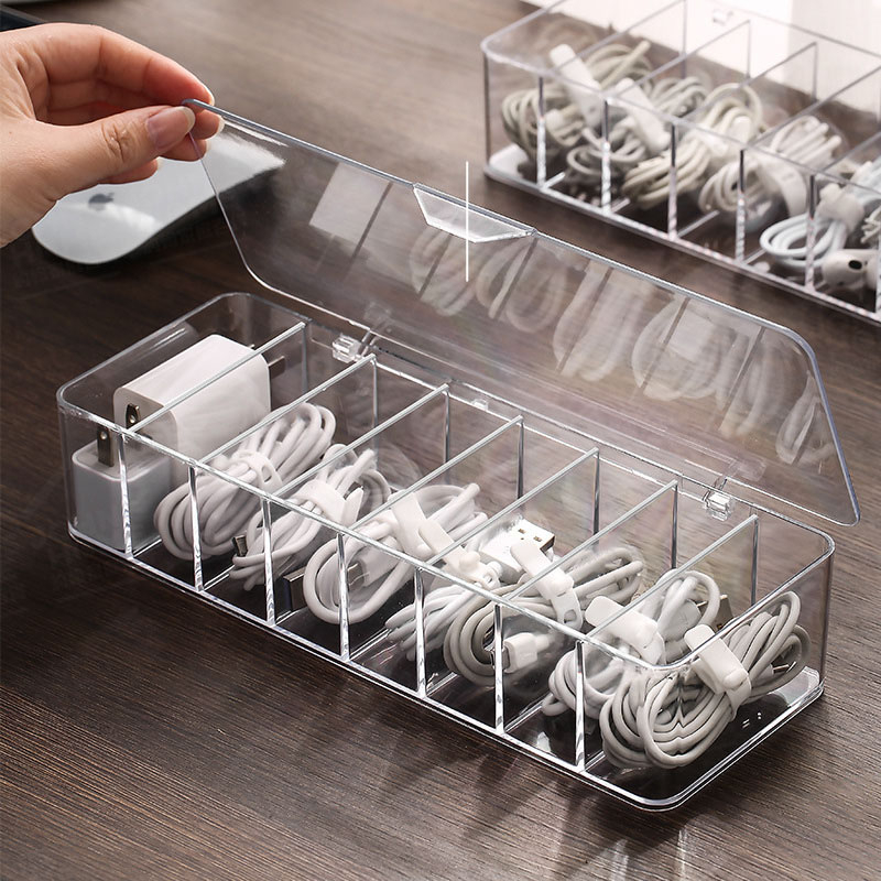 Data Cable Transparent Storage Box Multi-Specification Compartment ...
