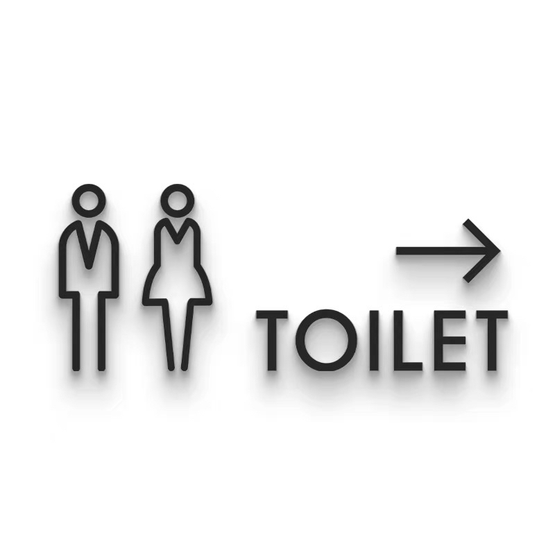 Hollow Acrylic Toilet Signage Commercial Space Store Opening MustHave