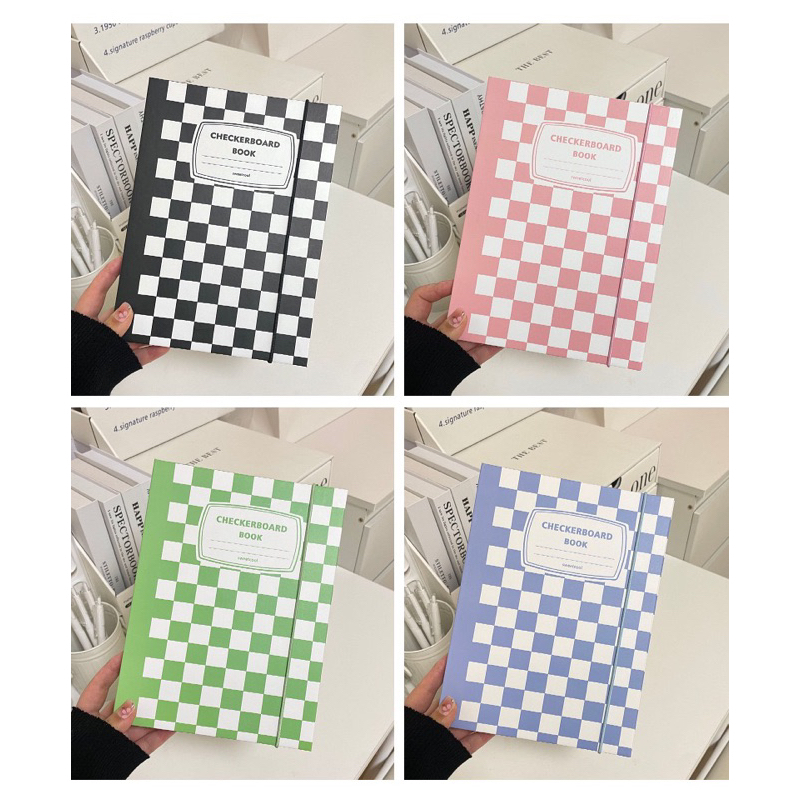 Sweet Cool Checkerboard Style Six-Hole A5 Card Book⭐️Card Book Loose ...
