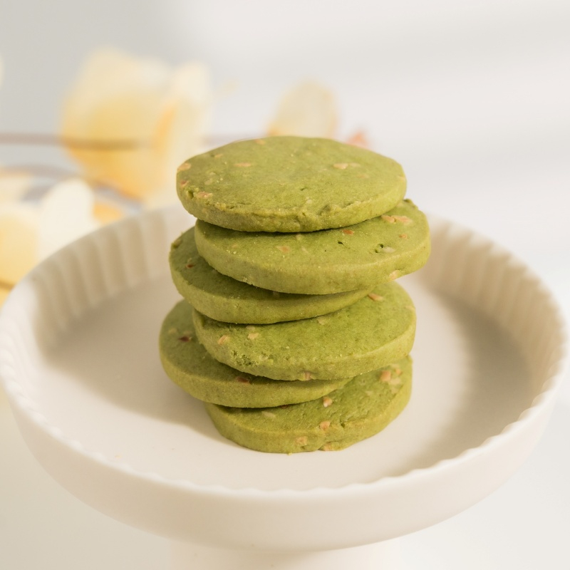 [Bingchuol Bakery] Matcha Almond Biscuits Handmade Large Cans Gifts ...