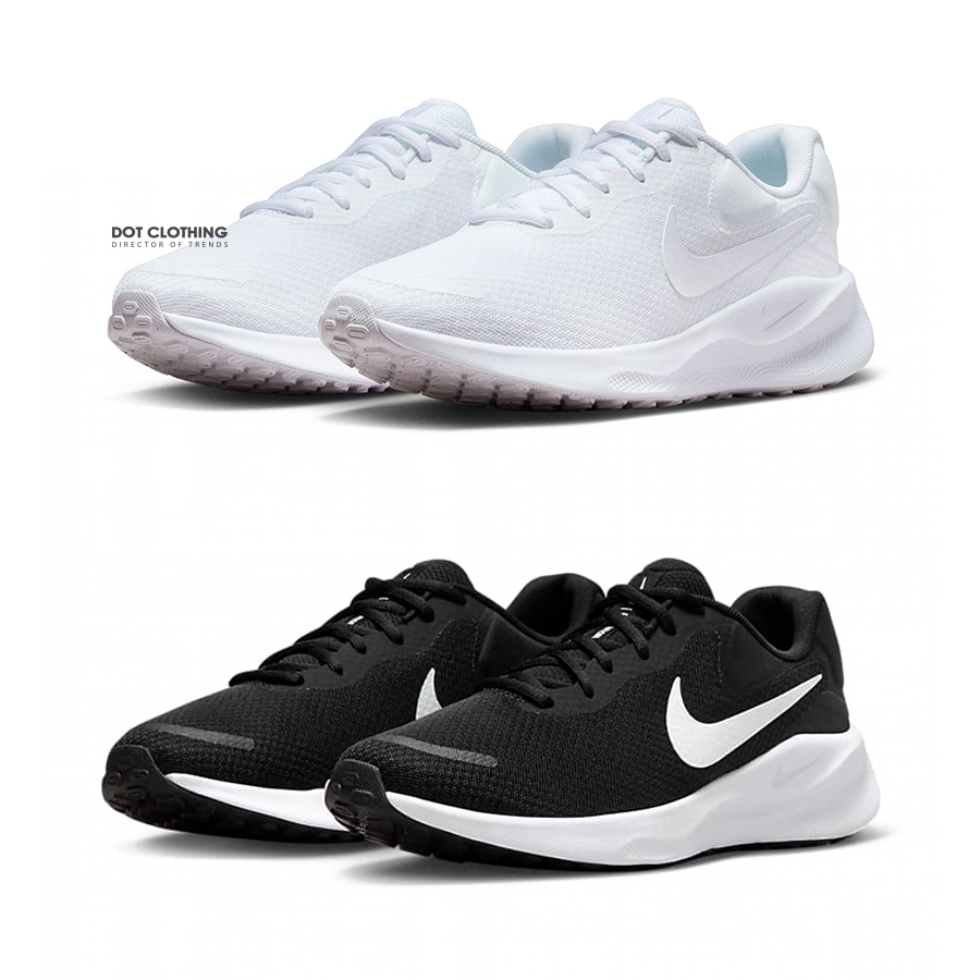 NIKE W REVOLUTION 7 Jogging Shoes Cushioning White FB2208 100 Black FB2207 001 DOT Gathering Point
