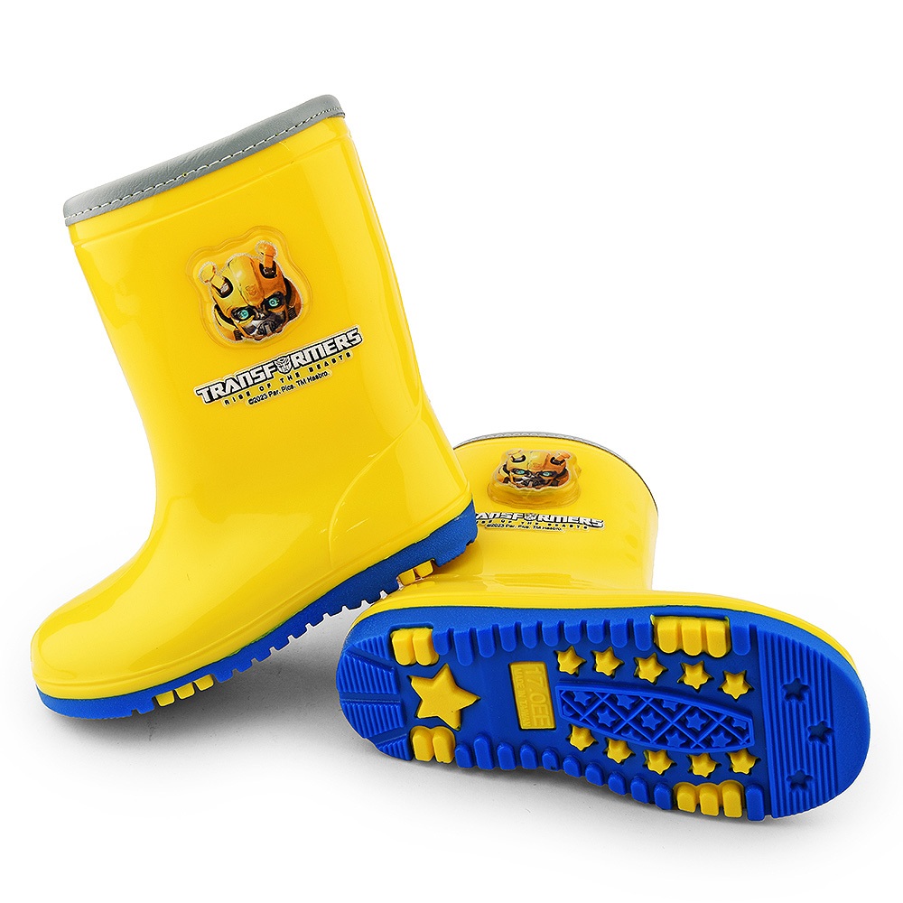 Shoe Power Medium Big Kids LED Light Rain Boots Transformers TF8012 Blue Yellow Shopee Singapore