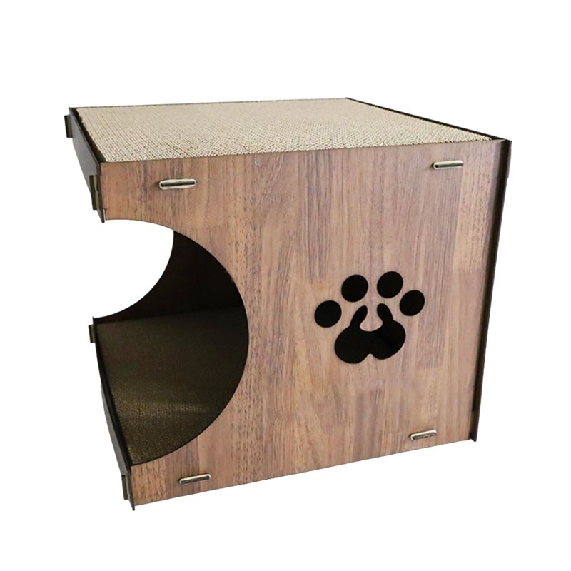 Wood Grain Exquisite Cat House Scratch High Quality With Board Litter Bed Corrugated Paper Grinding Claws Toys Pet Supplies Shopee Singapore