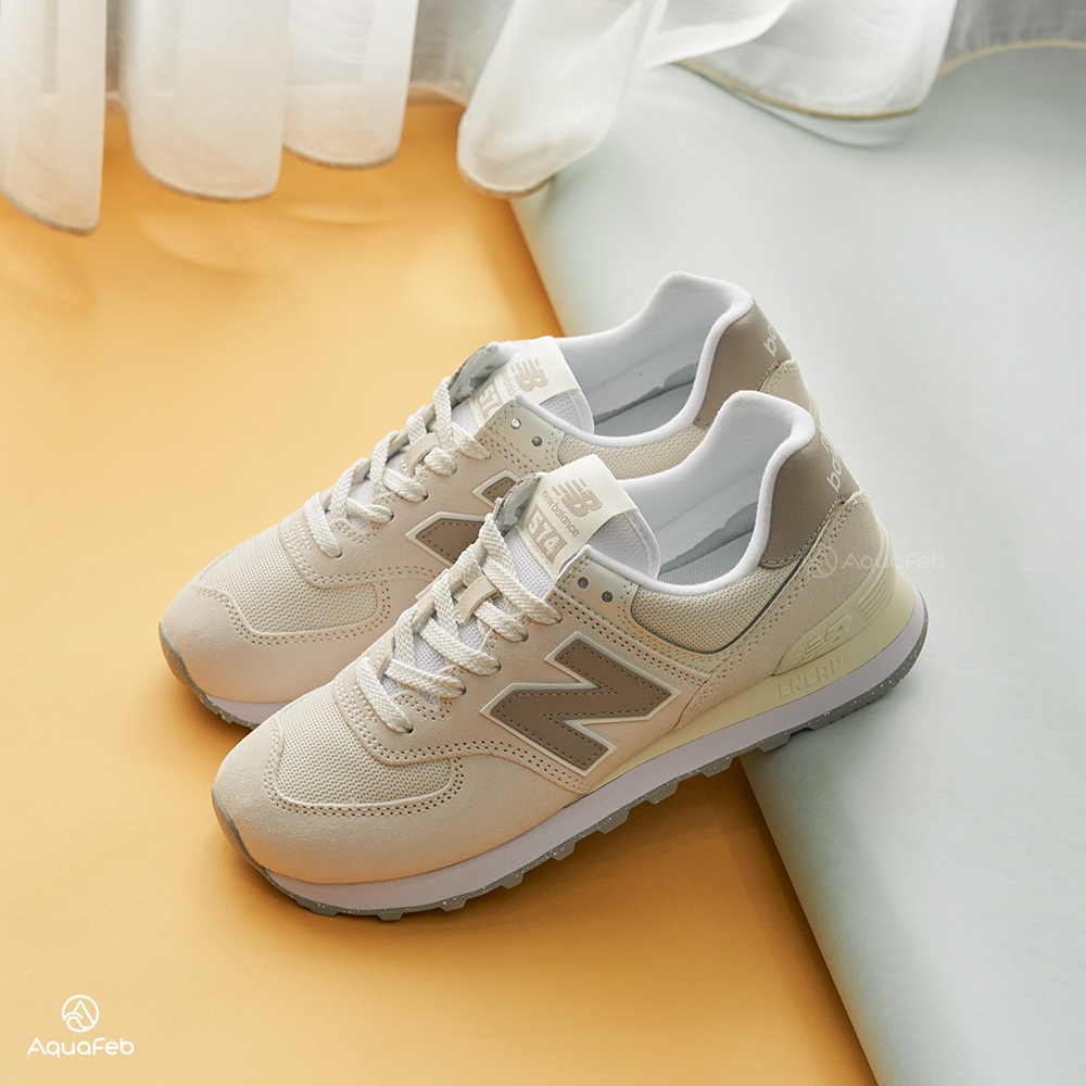 New Balance NB 574 Men s Shoes Women s Milk Apricot Sports Unisex Classic Retro Time Couple Casual U574ESC