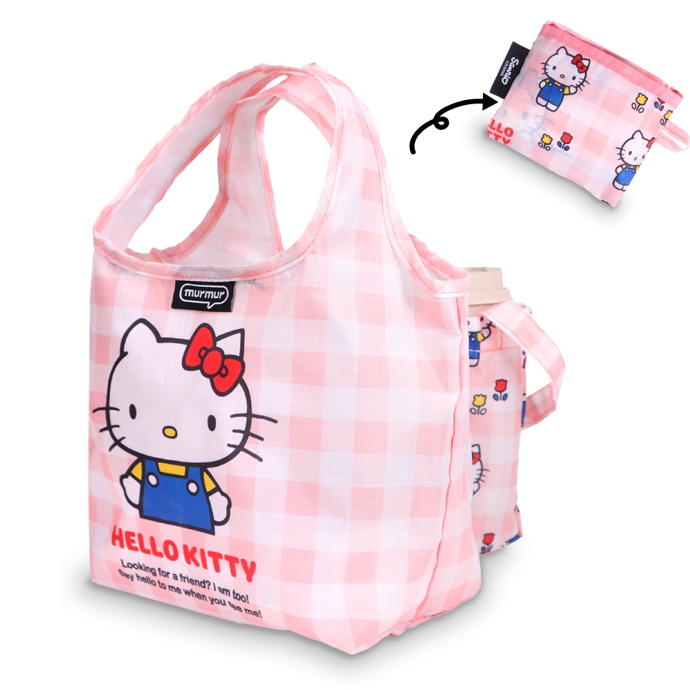 murmur] Meal Bag/3way Small Bag-hello kitty (Pink White Grid