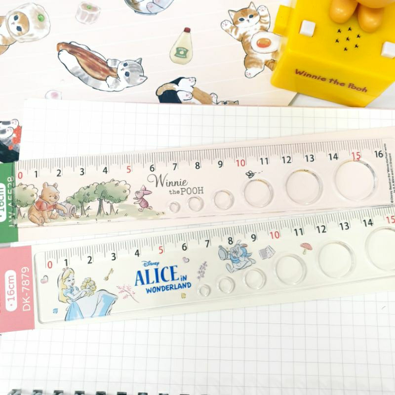 Disney 16cm Large Scale Hole Ruler Pooh 16cm Alice 15cm Three-Eyed ...