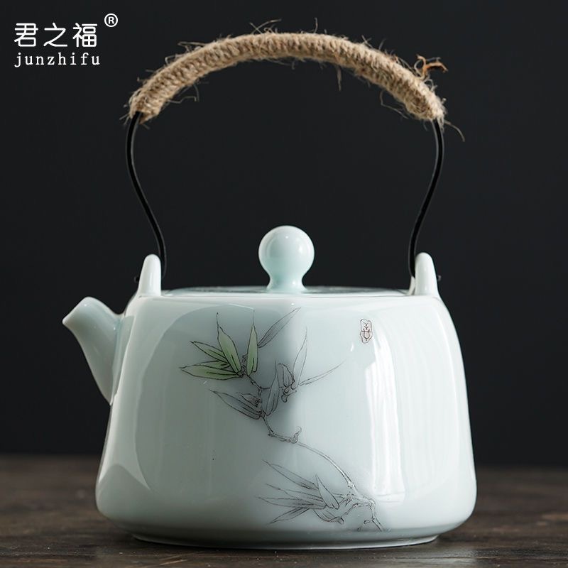 [Taiwan Shipment] Ceramic Lanolin Jade Teapot Large Capacity Household ...