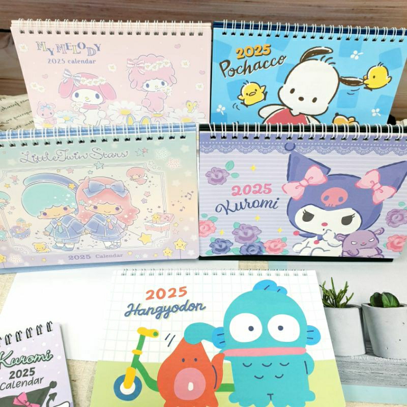 2025 Sanrio Triangle Desk Calendar Kuromi B6 Gemini Pacha Dog Melody
