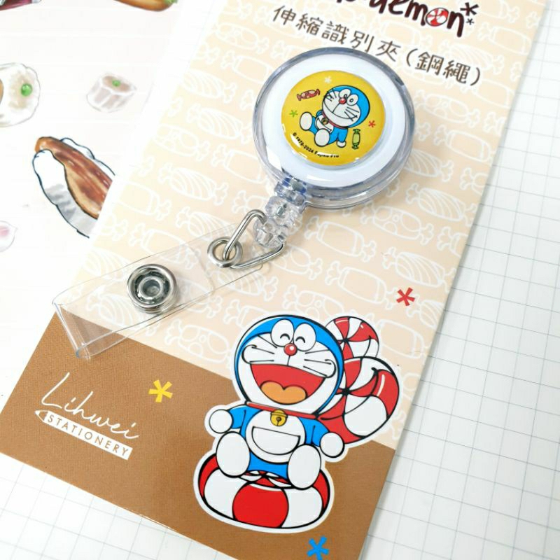 Doraemon Steel Rope Retractable Identification Clip Tinkerbell Document ...