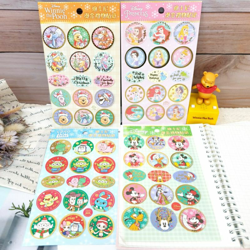 Disney Gilding Gift Stickers Princess Mickey Pooh Toy Story Decorative ...