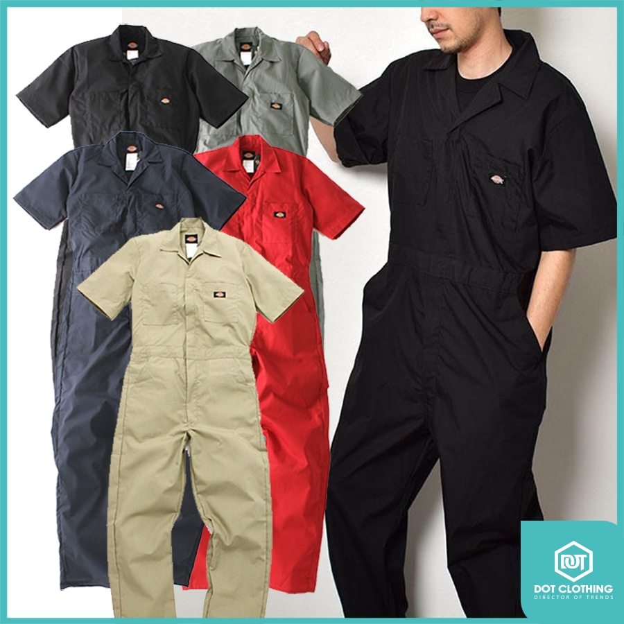 DOT Trendy Small Things DICKIES 33999 Gray Khaki Red Black Dark Blue Half Sleeve Overall Coverall Shopee Singapore