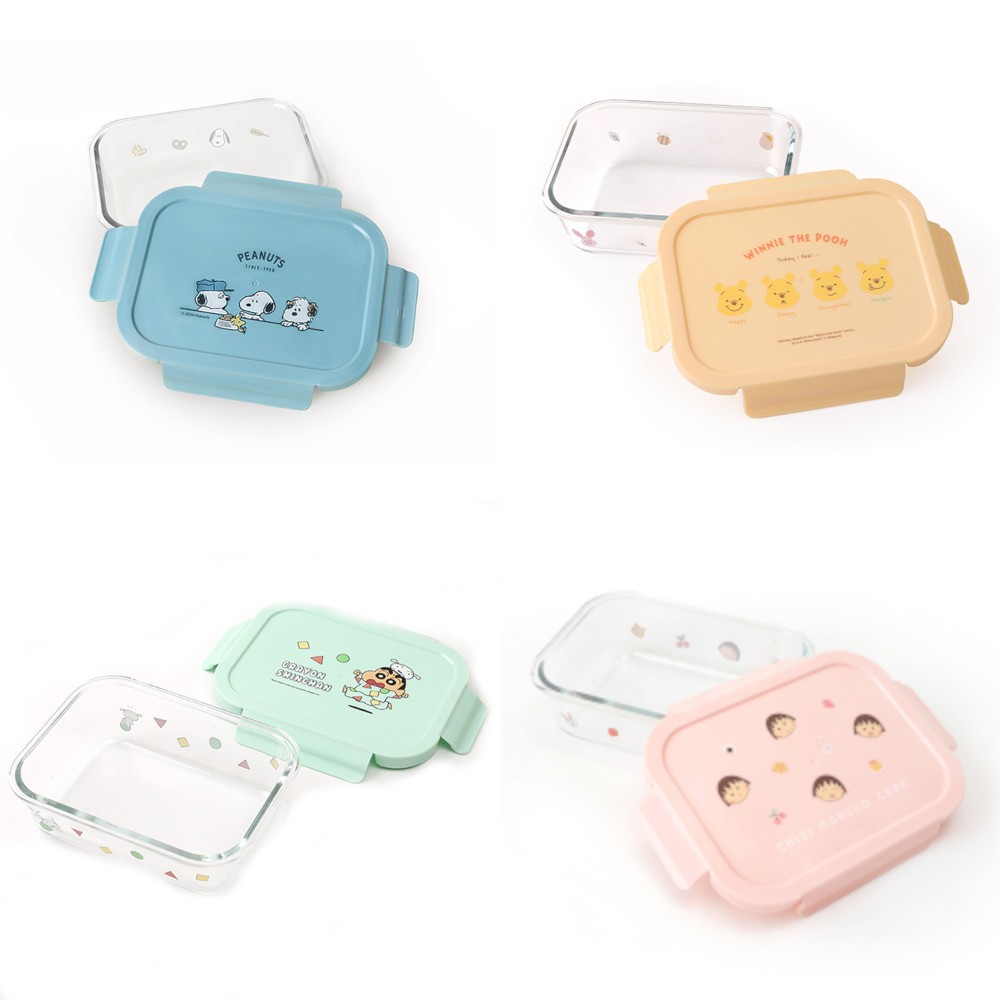 Pyrex Fresh-Keeping Box Crayon Shin-Chan Snoopy Winnie The Pooh Cherry ...
