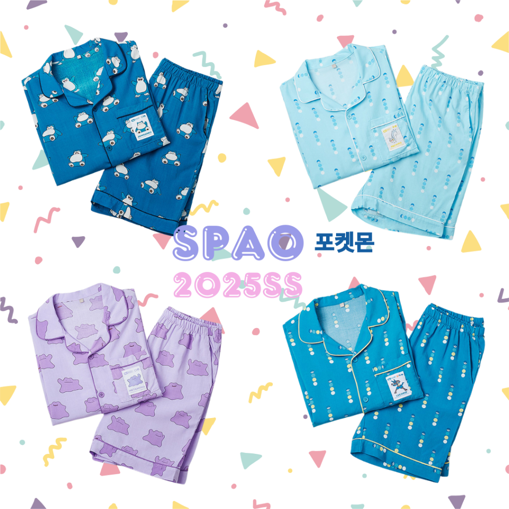 2025SS Korea SPAO Pokémon Co-Branded Short-Sleeved Pajamas Men Women ...