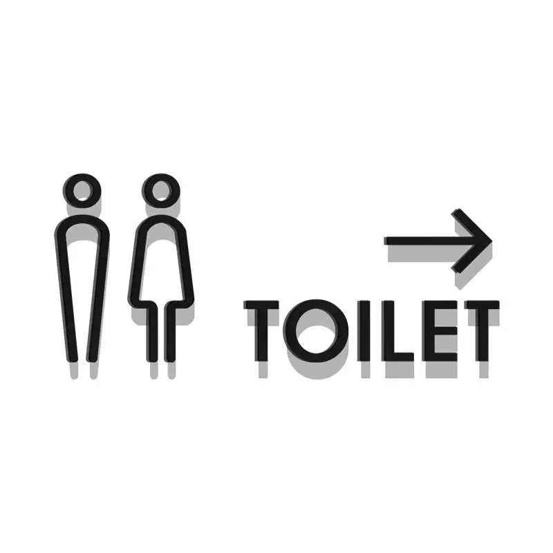 Hollow Acrylic Toilet Signage Arrow Commercial Space Shop Must-Have ...