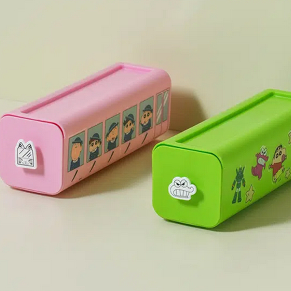 Daigou Korea Daiso Crayon Shin-Chan Single Layer Long Drawer Desktop ...