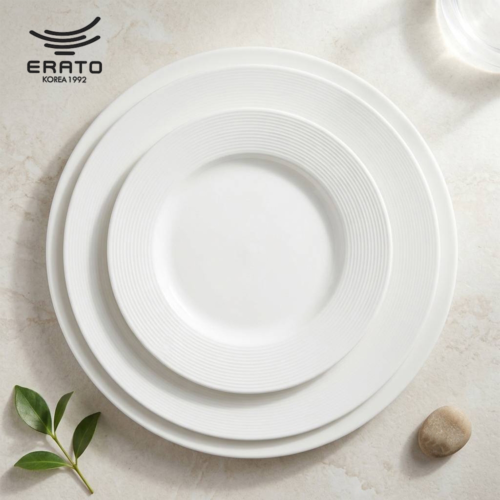 [Korea ERATO] Hans Striped Bone China Flat Plate 6 inch 8 inch 9 inch ...