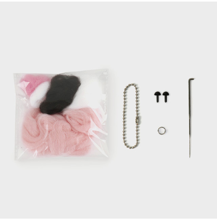 Korean Wool Felt Charm Doll Key Ring Hand-Made Short-Tailed Low ...