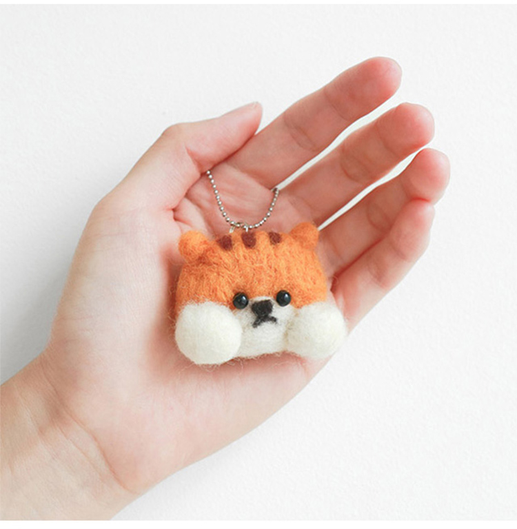 Korean Wool Felt Charm Doll Key Ring Hand-Made Short-Tailed Low ...
