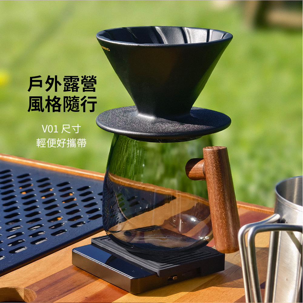HARIO Alpha Conical Ribs Ceramic Filter Bowl-01 Black Hand-Punched V60 ...