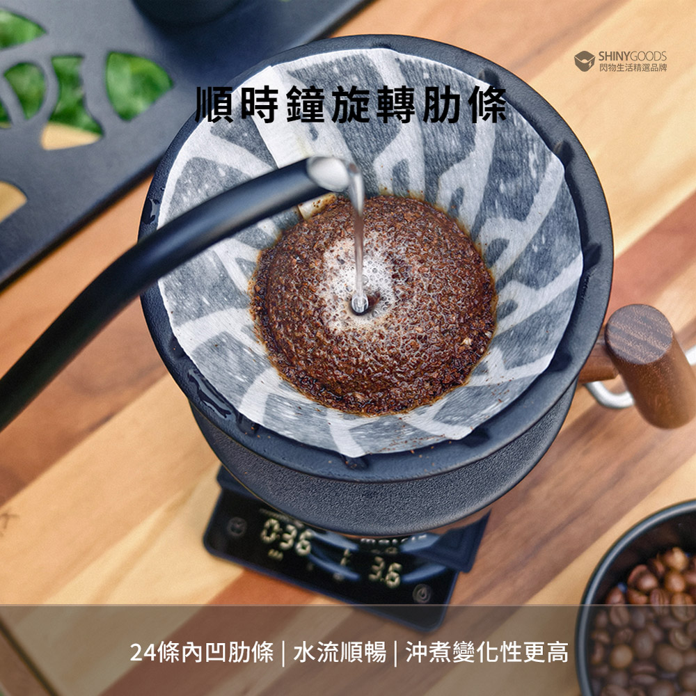 HARIO Alpha Conical Ribs Ceramic Filter Bowl-01 Black Hand-Punched V60 ...