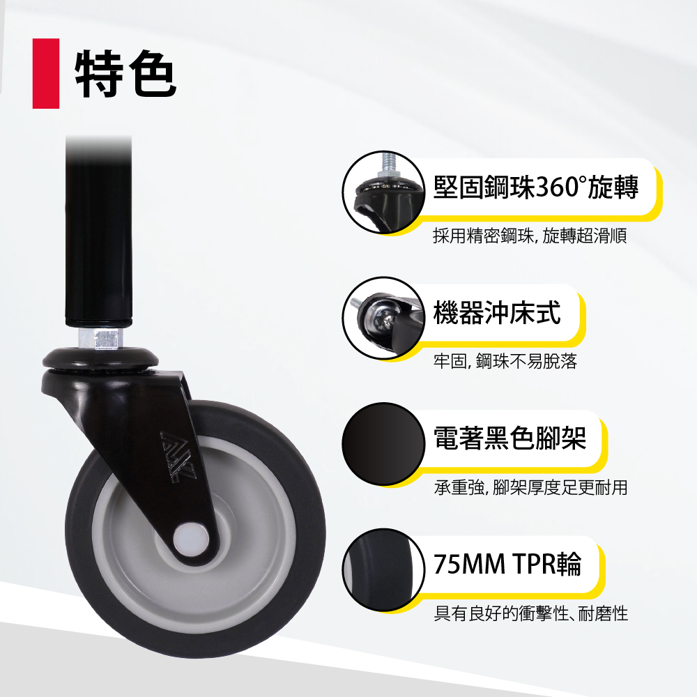 AXL 3-Point Screw Rod 38mm Extended Penetrating Shelf Caster Thread ...