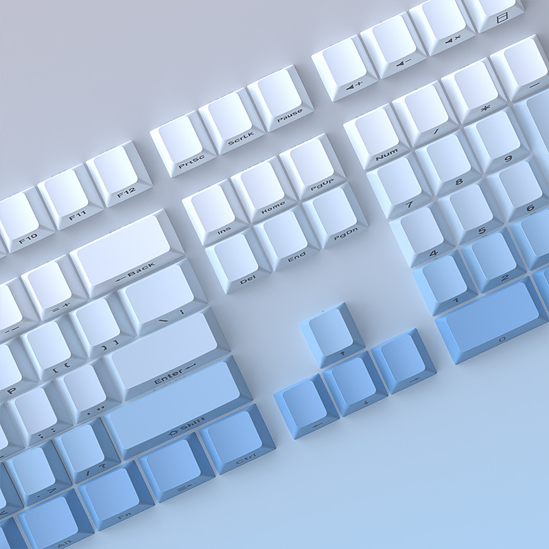 [Yifangshi] Sky Blue Gradient Side Engraved Light-Translucent Keycap ...