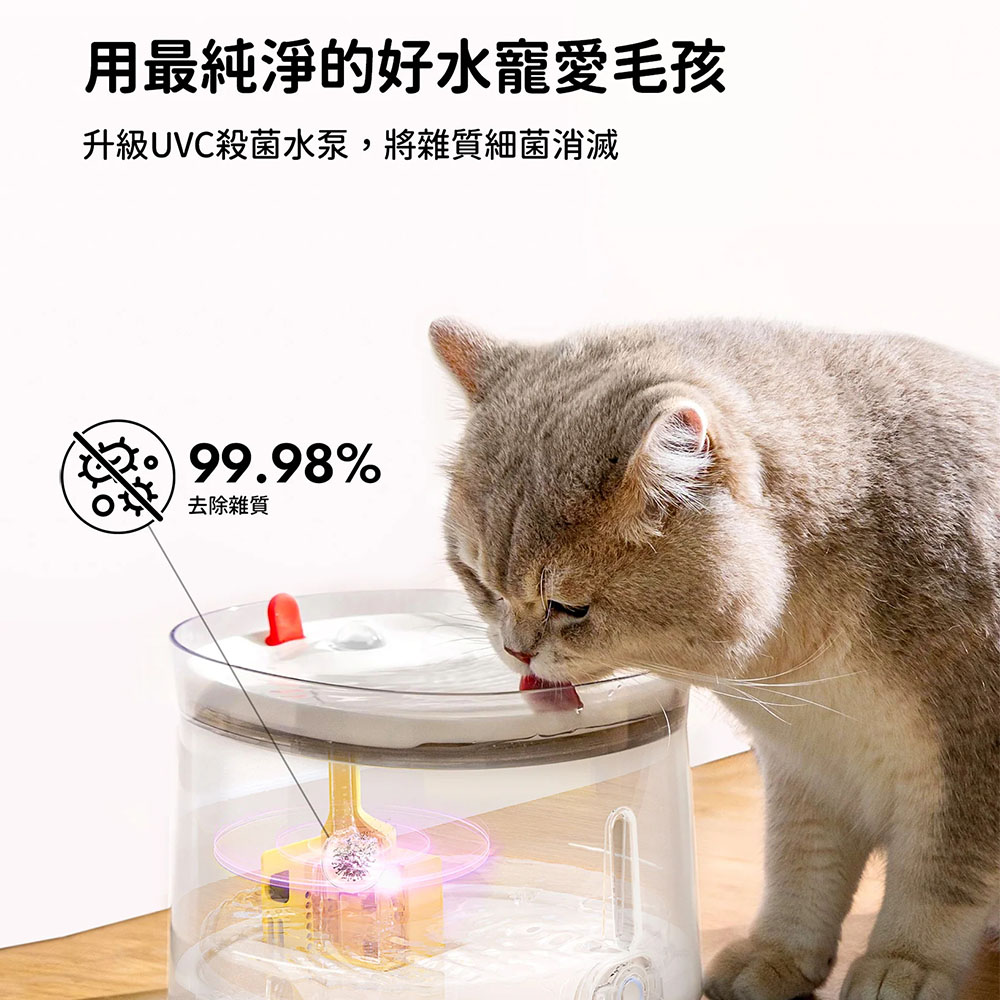 [Homerunpet Homerunpet] UVC Sterilization Wireless Water Pump Water ...