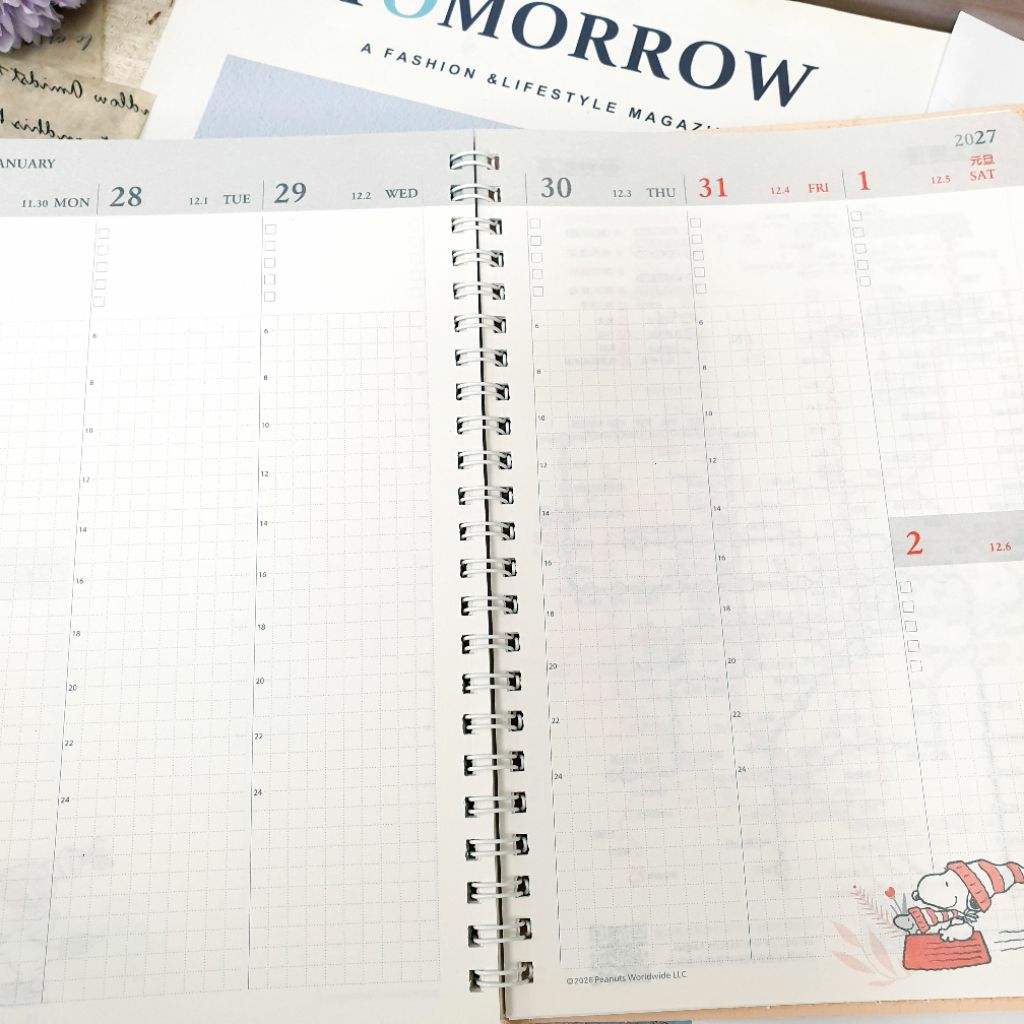 Genuine Ready Stock📆2027 Snoopy 25k Sewing Weekly Plan Weekly Plan ...
