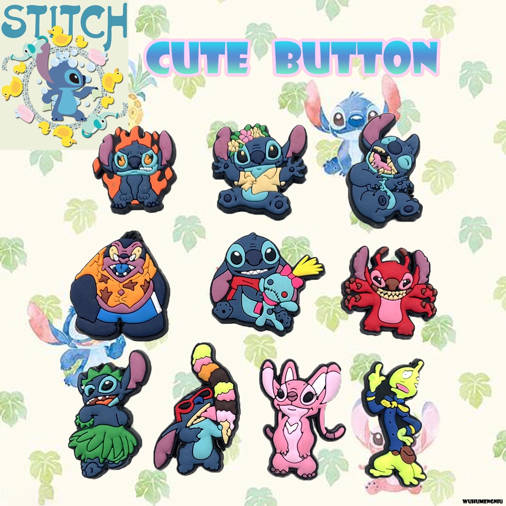 jibbitz for crocs Stitch, Lilo and Stitch Cute Cartoon Decorations Decor Buckles Accessories Fit