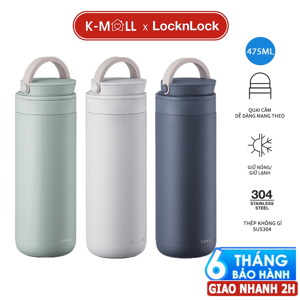 LocknLock Metro Two Way Tumbler Handle Cup Water Bottle Stainless