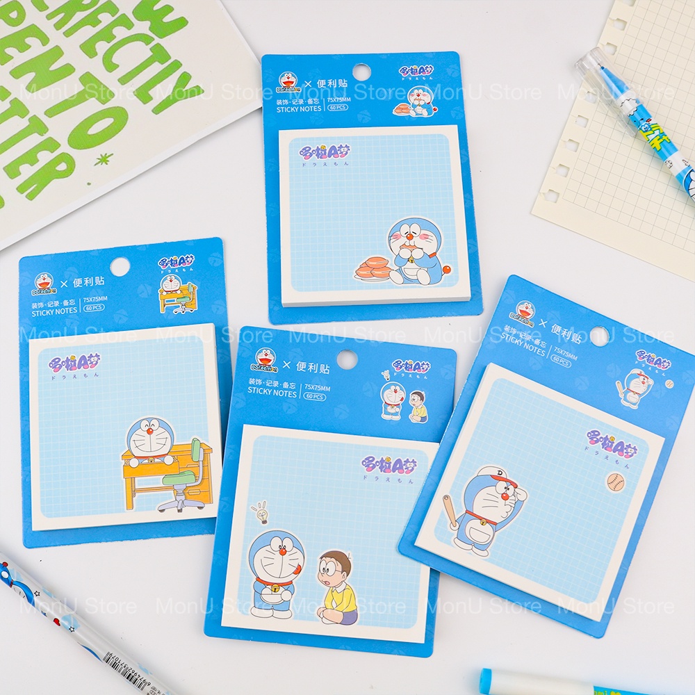 Doraemon note Paper Stacked 60 cute Sheets MON0377 TooYoo Shopee