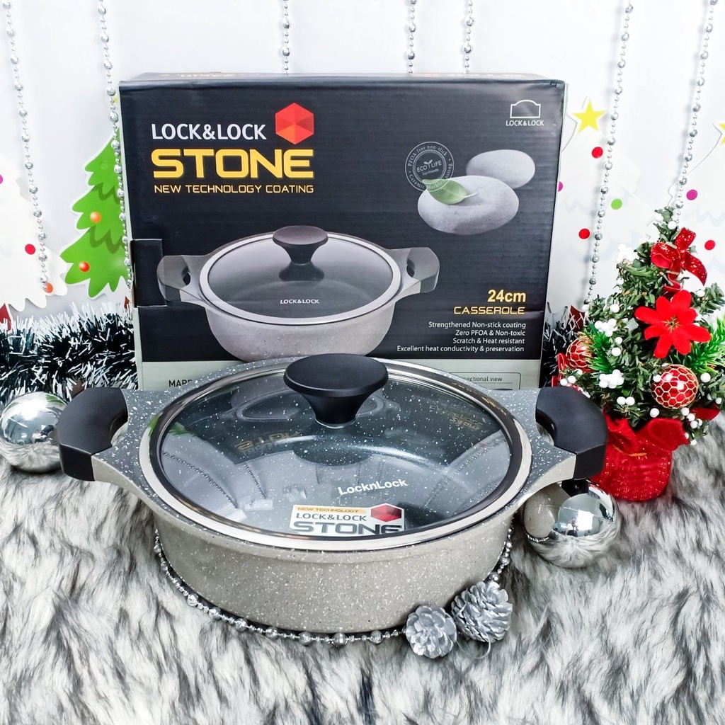 [LOCK & Lock] STONE Premium STONE Pot 2 LOCKNLOCK LCA6242D 24CM Low