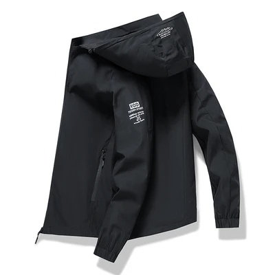 Autumn and winter men's new hooded thin jacket loose casual top trend all-match outdoor men's clothing