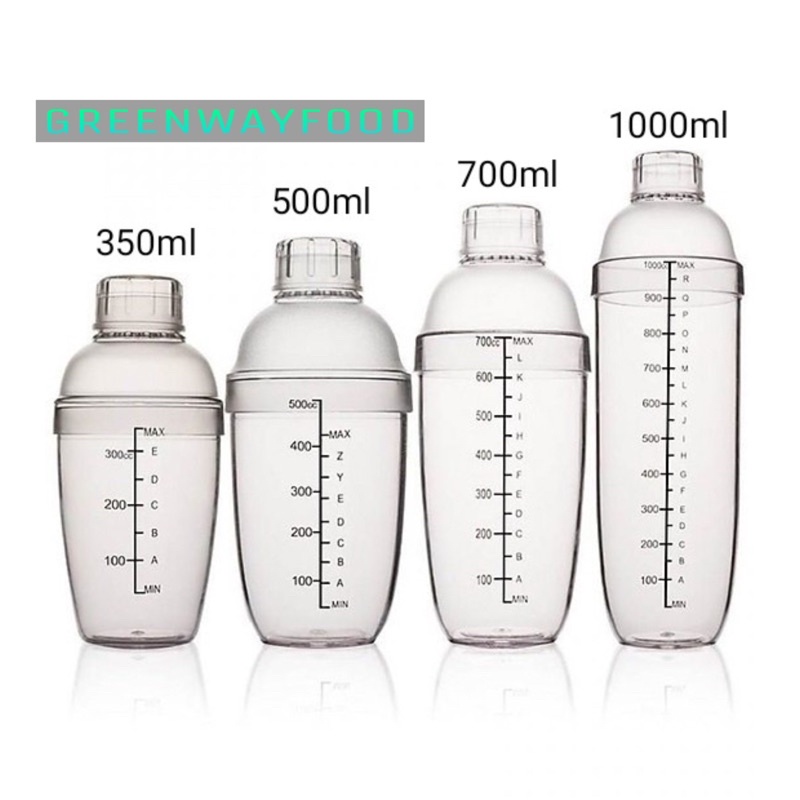Shaker Bottle (shaker) Plastic Black Graduation 350ml-500ml-700ml ...