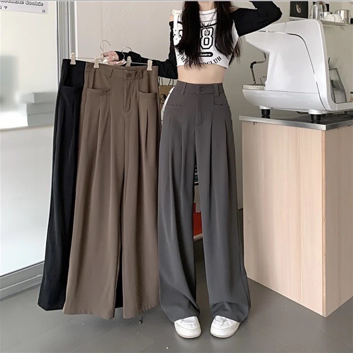 Minxinh high-waisted Office Pants 3 Buttons, Vitex Snow Rain