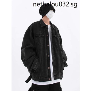 Baseball Uniform Men Clothing Korean And Hong Kong Style Jacket Loose Tide  Flight Jacket Button All-match Retro Boy Coat