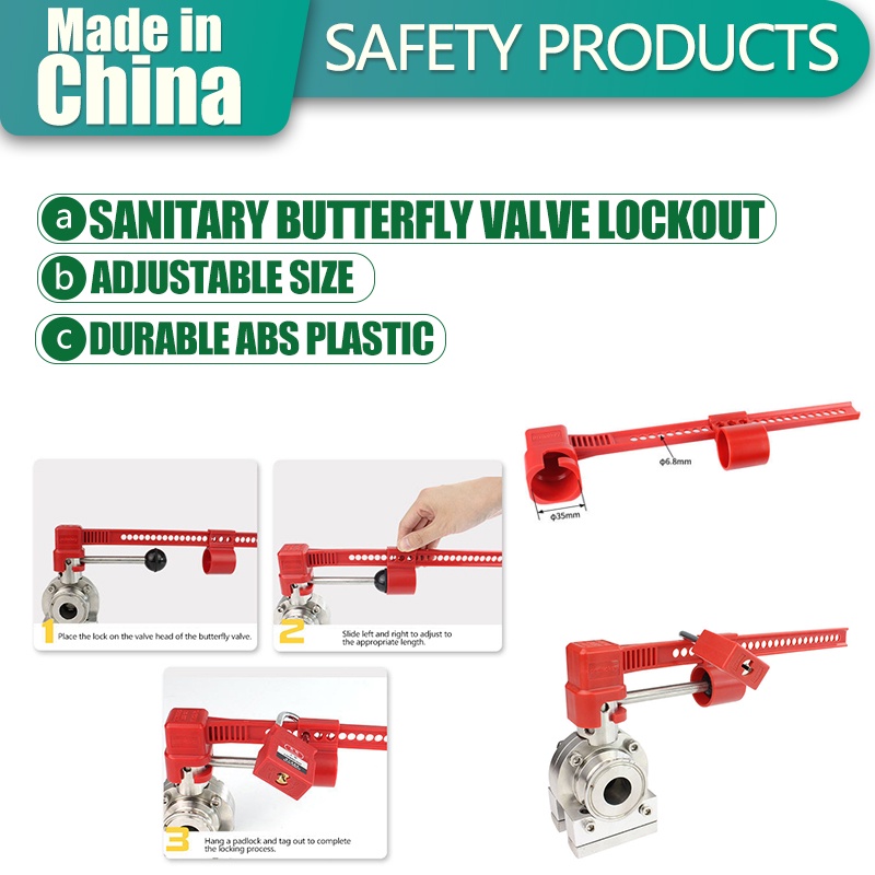 Lotolockout [ADJUSTABLE SANITARY BUTTERFLY VALVE LOCKOUT] ADJUSTABLE