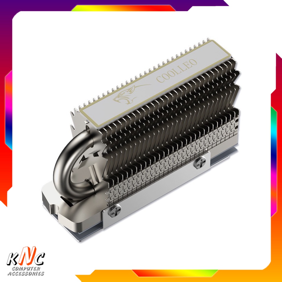 Ssd Heatsink M2 Coolleo HR09 NVME 2280 NickelPlated Thermal Pipe