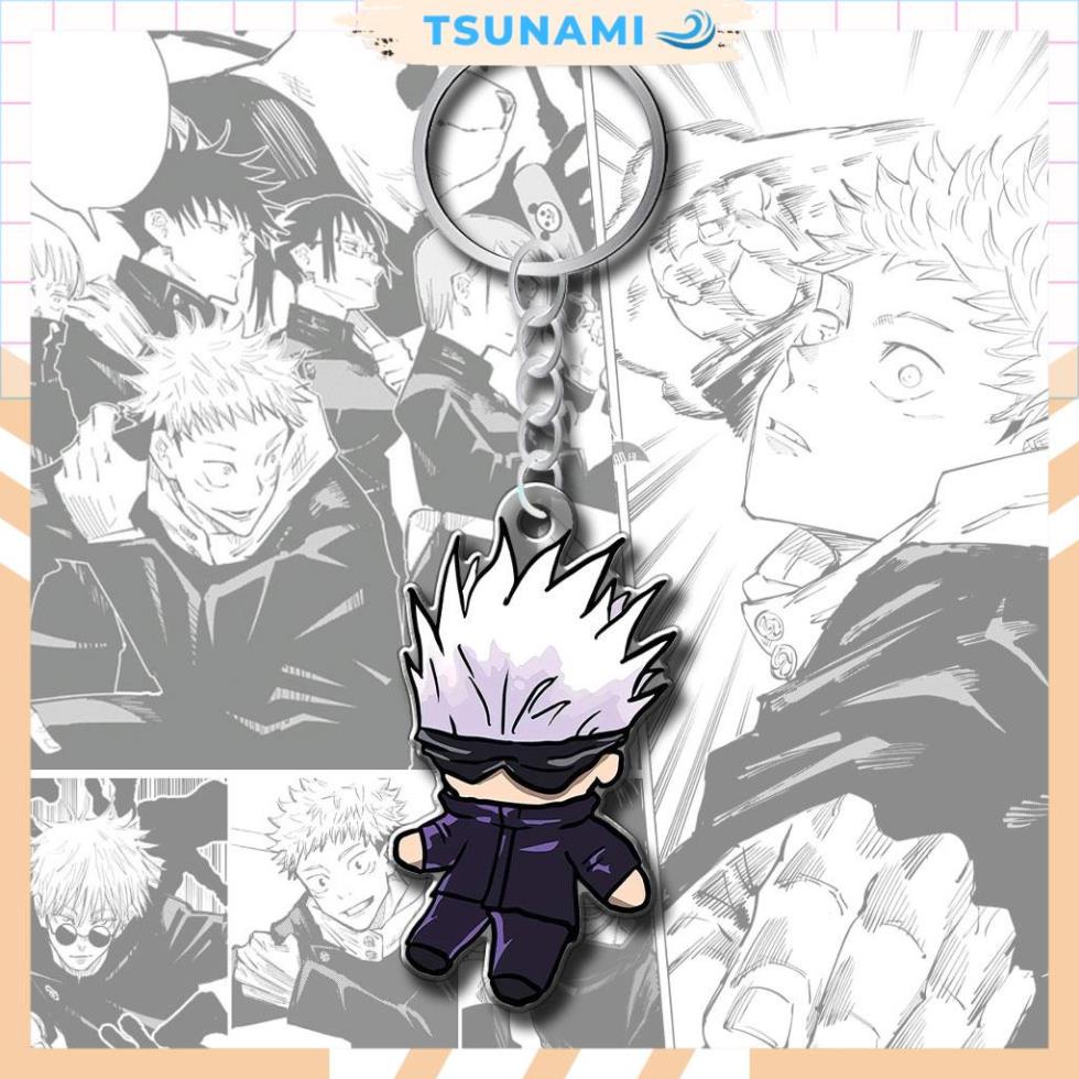 Gojo Satoru Chibi Jujutsu Kaisen Keychain - High Quality Mica Keychain ...
