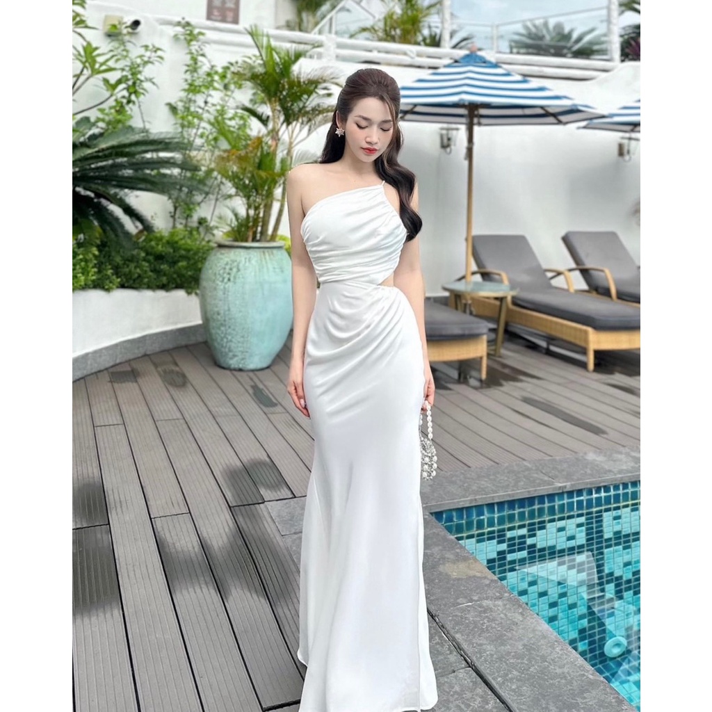 Long Fishtail Silk Evening Dress - Flattering Long Fishtail Collar Silk ...