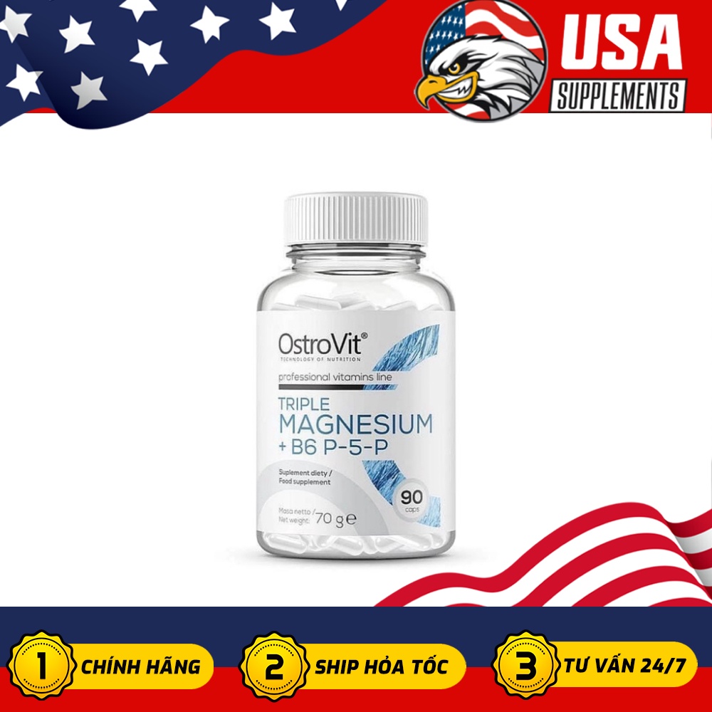 Ostrovit Triple Magnesium + B6 P5P Magnesium Supplement and Vitamin
