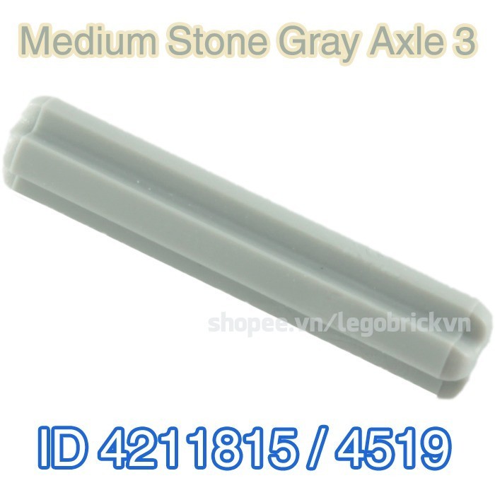 2 Pieces LEGO Technic 3L Shaft Bar 2.4Cm Long In Gray ID 4211815 4519